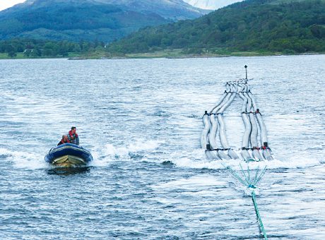 Six 200-metre lengths of plastic pipe were towed more than 60 miles to Jura.