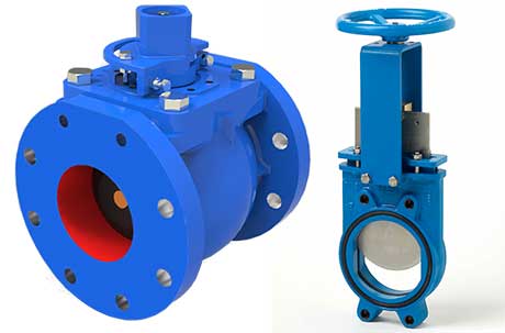 The plug valve and (inset) the knife valve were used on two Anglian Water projects.