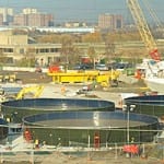 Start to finish – Relocated slurry tanks KIRK Environmental designed, supplied and installed – then relocated and dismantled – 14 glass-fused-so-steel tanks to MVB-JV as part of the £600m Lee Tunnel project.