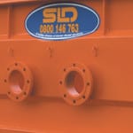 The SLD de-silter has an 18in access hatch at the bottom of the unit, so it doesn't need to be moved or tipped over to clean it. A stackable heavy-duty box frame surrounds the unit.