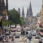 Princes Street in Edinburgh: The city council is introducing speed-restricted 20mph zones in an effort to improve air quality.