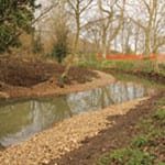 Recent restoration work on the River Welland: Before (above) and after (below).