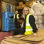 1. Vinnie Magee and Karen Waddington with the baling machine