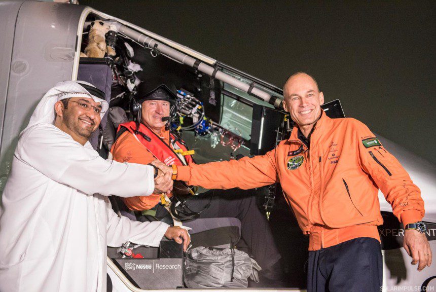 Pilots at takeoff in Abu Dhabi