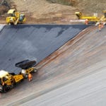 Asphalt lining of landfill cell at Westmill
