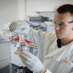 Science award for biomaterial that filters out micro-pollutants Henrik Hagemann, CEO of CustoMem, in the lab
