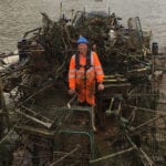 Supermarket heap: trolley haul uncovered during South London foreshore clean-up
