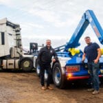 Lifting equipment helps surplus food collector negotiate tricky spaces