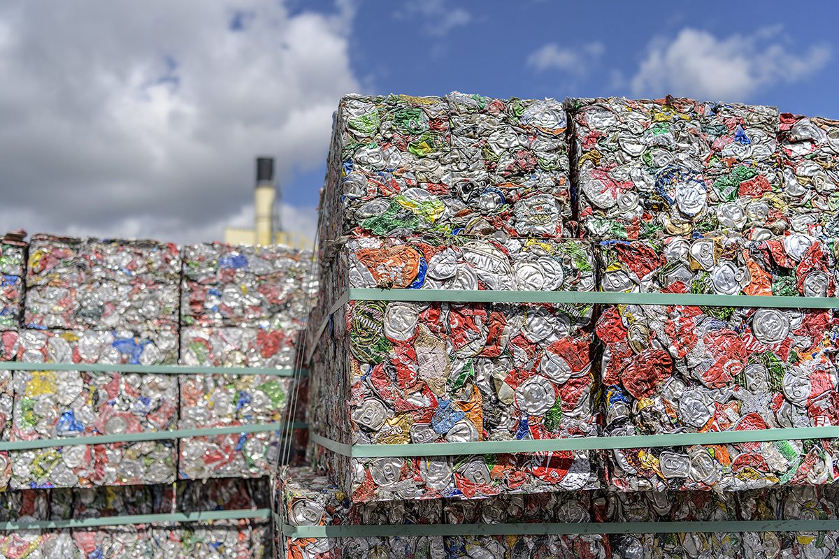 plastic recyclate in blocks