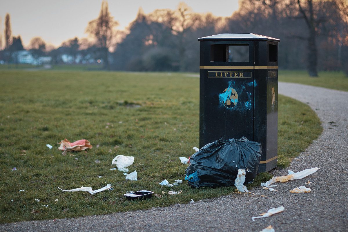 litter and bin in Scotland