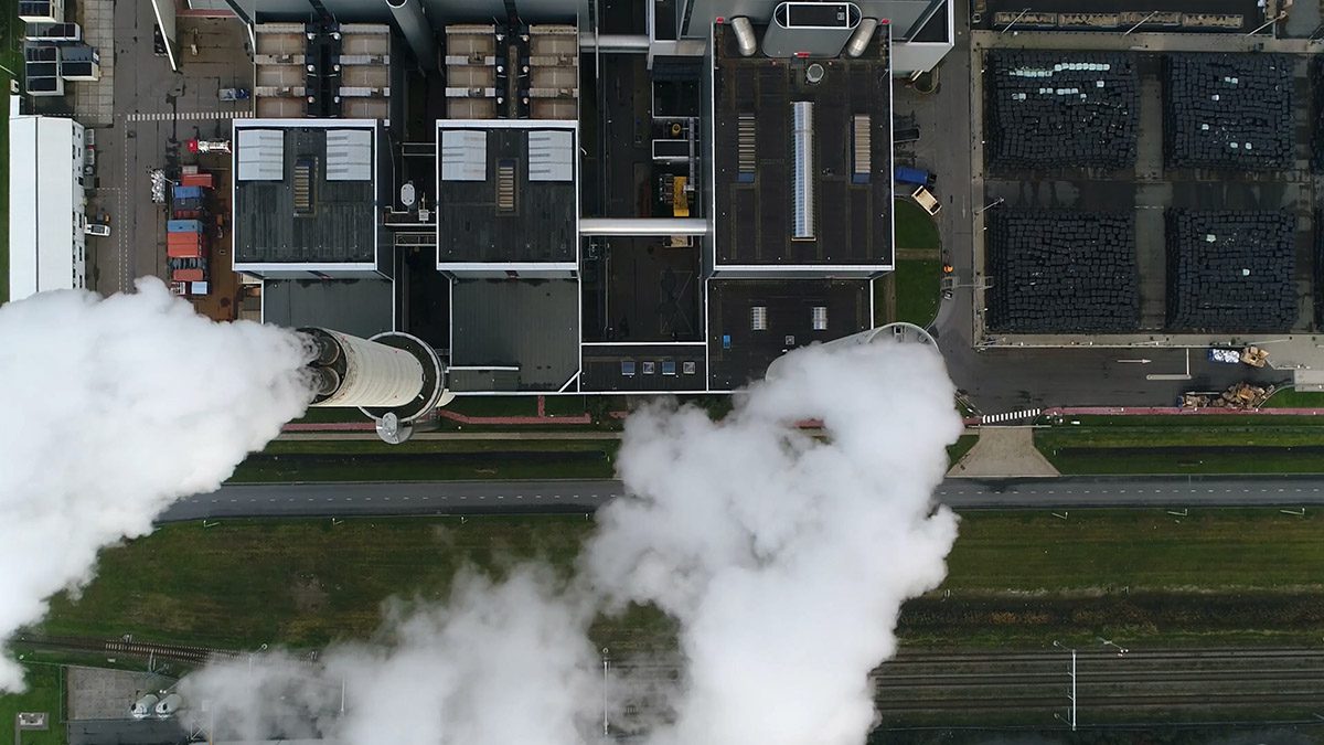 coal fired power station - from above