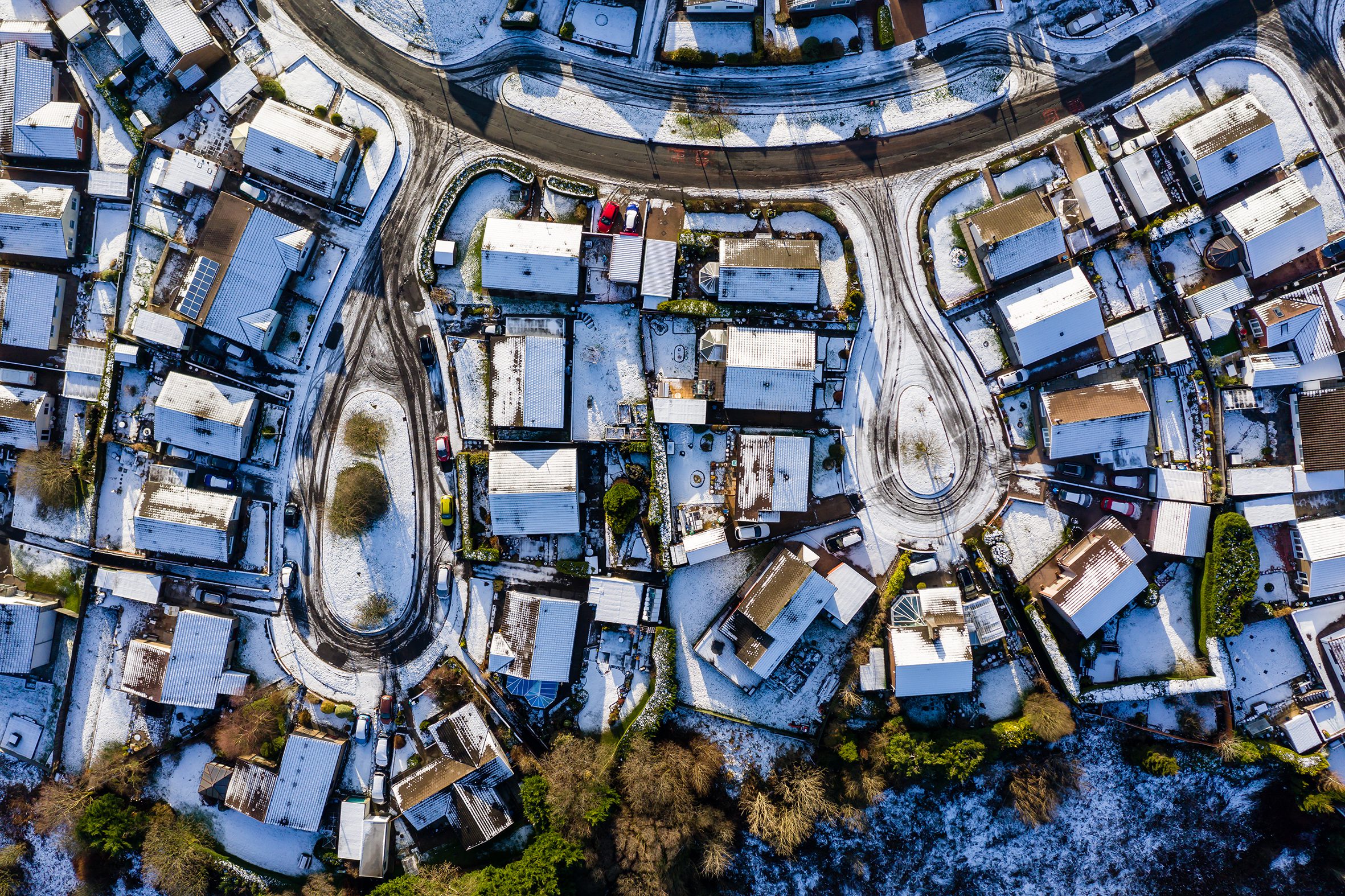 Homes in the snow