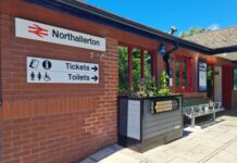 Planter catches rainwater at railway station